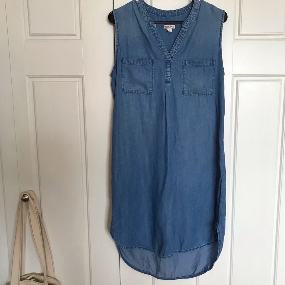 Chambray tank dress
